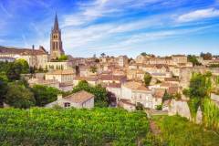 Colorful Landscape View Of Saint Emilion Village In Bordeaux Region